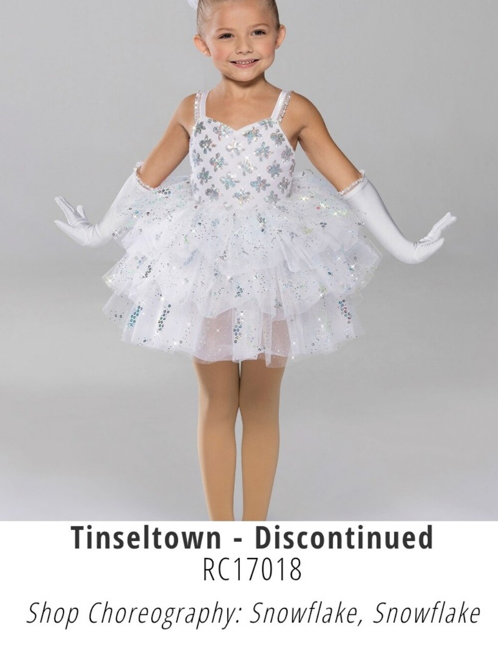 Revolution Dancewear Tinseltown RC17018 Sparkle Snowflake Layered Tutu Skirt 2T?
